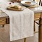 Brown Rustic Cotton Linen Table Runner – Seasonal Embroidered Hollow Design, Kitchen & Dining Table Decoration for Home Party, 13x72 Inch